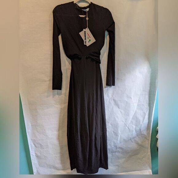 JIL SANDER black maxi dress 4 BNWT - Picture 1 of 11
